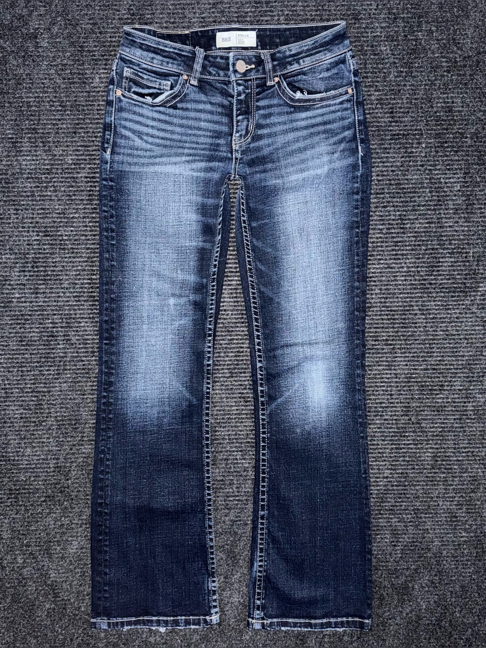Buckle BKE Stella Slim Fit Low Rise Bootcut Stretch Jeans Dark 26x29.5 ABK6108